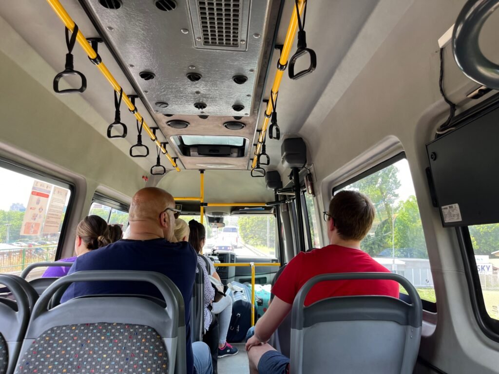 Inside A1 Shuttle Bus Belgrade
