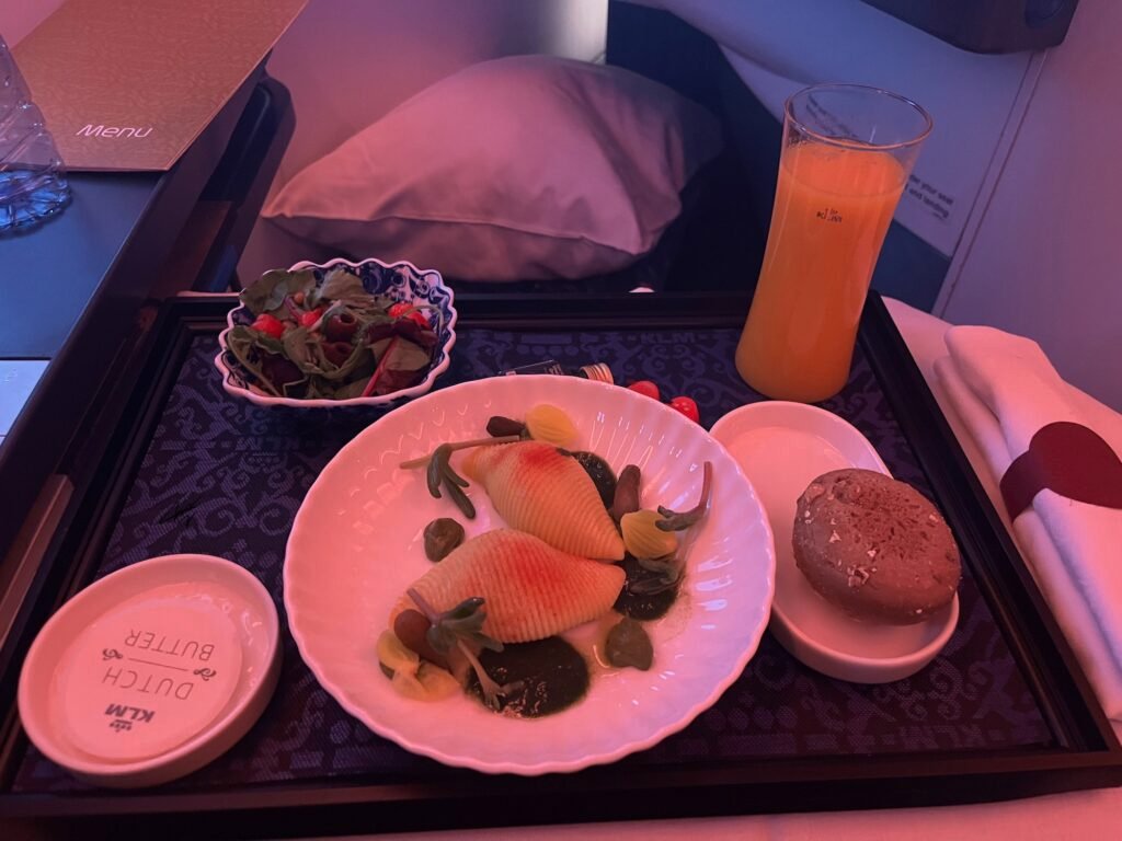 Starter meal on KLM business class